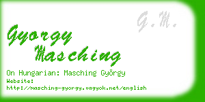 gyorgy masching business card